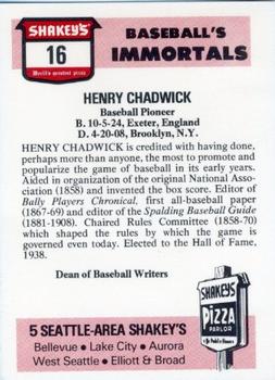 1976 Shakey's Pizza #16 Henry Chadwick Back