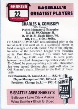 1976 Shakey's Pizza #22 Charles Comiskey Back