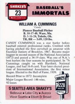 1976 Shakey's Pizza #23 Candy Cummings Back
