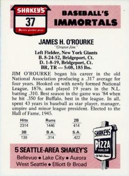 1976 Shakey's Pizza #37 Jim O'Rourke Back