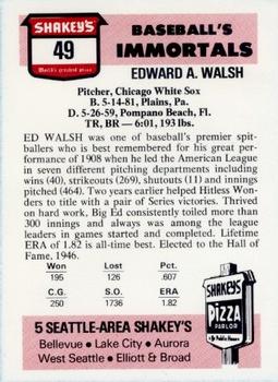 1976 Shakey's Pizza #49 Ed Walsh Back