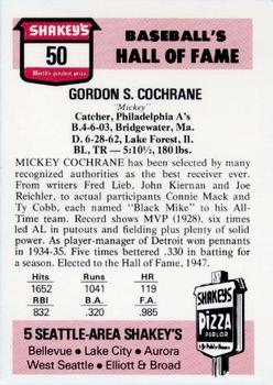 1976 Shakey's Pizza #50 Mickey Cochrane Back