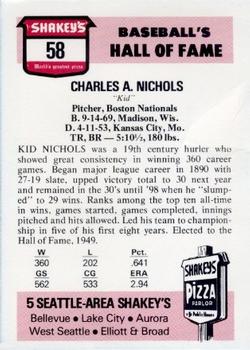 1976 Shakey's Pizza #58 Kid Nichols Back