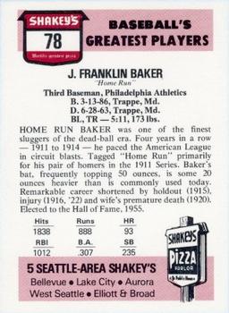 1976 Shakey's Pizza #78 Home Run Baker Back