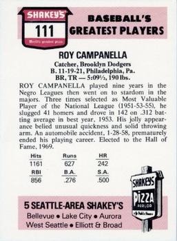 1976 Shakey's Pizza #111 Roy Campanella Back