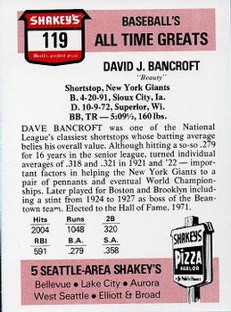 1976 Shakey's Pizza #119 Dave Bancroft Back