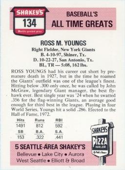 1976 Shakey's Pizza #134 Ross Youngs Back