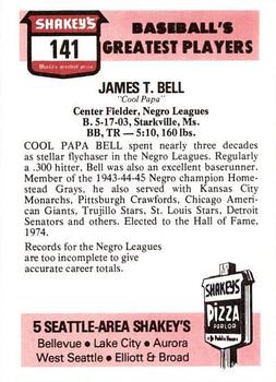 1976 Shakey's Pizza #141 Cool Papa Bell Back