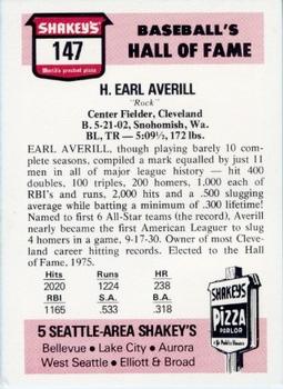 1976 Shakey's Pizza #147 Earl Averill Back