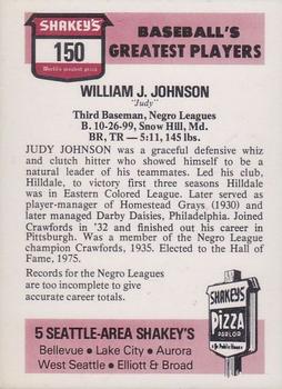 1976 Shakey's Pizza #150 Judy Johnson Back