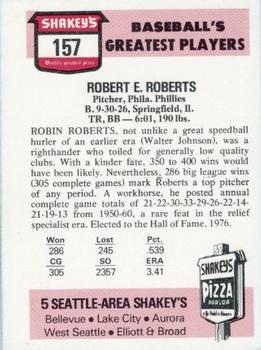 1976 Shakey's Pizza #157 Robin Roberts Back