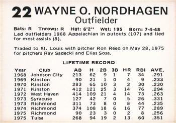 1976 Oklahoma City 89ers #22 Wayne Nordhagen Back