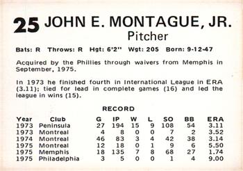 1976 Oklahoma City 89ers #25 John Montague Back