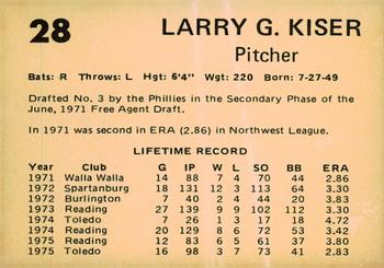 1976 Oklahoma City 89ers #28 Larry Kiser Back