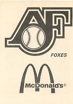 1976 TCMA Appleton Foxes #NNO Ed Holtz / Jim Napier Back