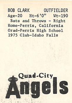 1976 TCMA Quad City Angels #NNO Bob Clark Back