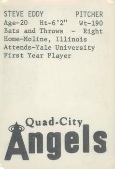 1976 TCMA Quad City Angels #NNO Steve Eddy Back