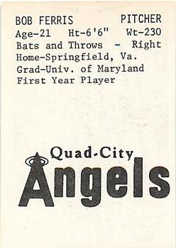 1976 TCMA Quad City Angels #NNO Bob Ferris Back