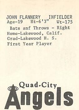 1976 TCMA Quad City Angels #NNO John Flannery Back