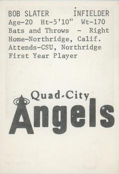 1976 TCMA Quad City Angels #NNO Bob Slater Back