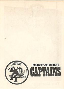 1976 TCMA Shreveport Captains #NNO Tim Murtaugh Back