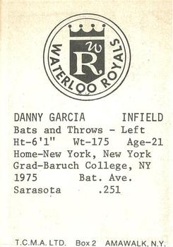 1976 TCMA Waterloo Royals #9 Danny Garcia Back