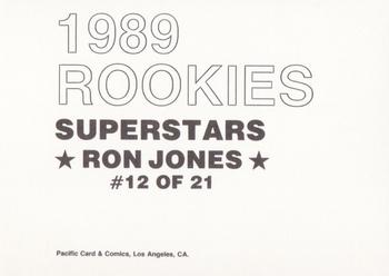 1989 Pacific Cards & Comics Rookies Superstars (unlicensed) #12 Ron Jones Back