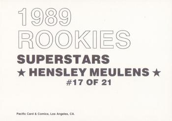 1989 Pacific Cards & Comics Rookies Superstars (unlicensed) #17 Hensley Meulens Back