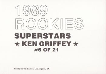 1989 Pacific Cards & Comics Rookies Superstars (unlicensed) #6 Ken Griffey Jr. Back