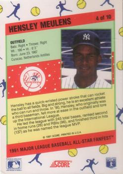 1991 Score All-Star FanFest #4 Hensley Meulens Back
