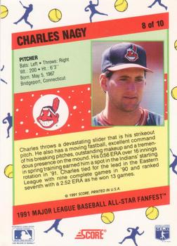 1991 Score All-Star FanFest #8 Charles Nagy Back