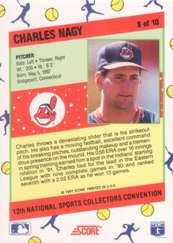 1991 Score 12th National Sports Collectors Convention #8 Charles Nagy Back