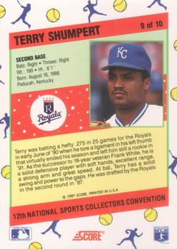 1991 Score 12th National Sports Collectors Convention #9 Terry Shumpert Back