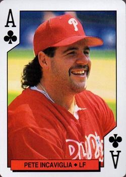 1994 Bicycle Philadelphia Phillies Playing Cards #A♣ Pete Incaviglia Front