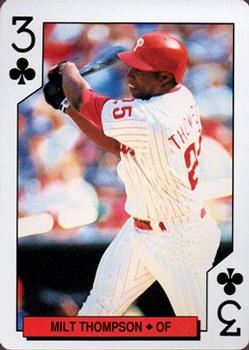 1994 Bicycle Philadelphia Phillies Playing Cards #3♣ Milt Thompson Front