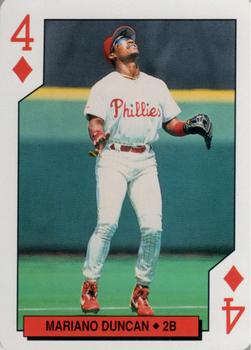 1994 Bicycle Philadelphia Phillies Playing Cards #4♦ Mariano Duncan Front