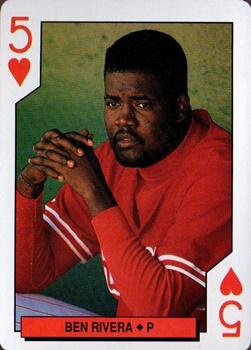 1994 Bicycle Philadelphia Phillies Playing Cards #5♥ Ben Rivera Front