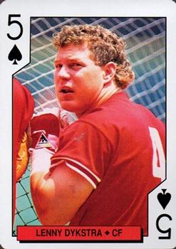 1994 Bicycle Philadelphia Phillies Playing Cards #5♠ Lenny Dykstra Front