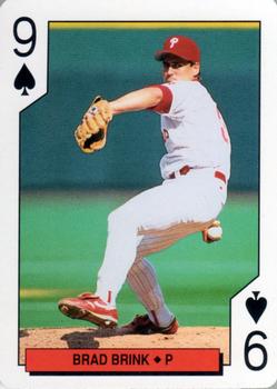 1994 Bicycle Philadelphia Phillies Playing Cards #9♠ Brad Brink Front