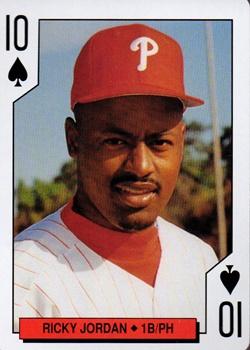1994 Bicycle Philadelphia Phillies Playing Cards #10♠ Ricky Jordan Front