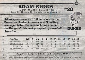 1999 Grandstand Albuquerque Dukes #NNO Adam Riggs Back