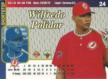 1999-00 Line Up Venezuelan Winter League #24 Wilfredo Polidor Back