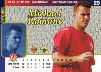 1999-00 Line Up Venezuelan Winter League #29 Michael Romano Back