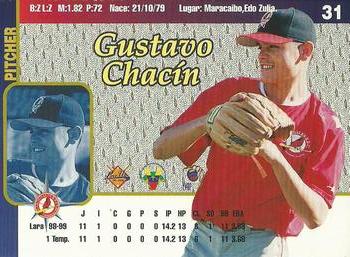 1999-00 Line Up Venezuelan Winter League #31 Gustavo Chacin Back