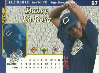 1999-00 Line Up Venezuelan Winter League #67 Dancy La Rosa Back