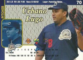 1999-00 Line Up Venezuelan Winter League #70 Urbano Lugo Back