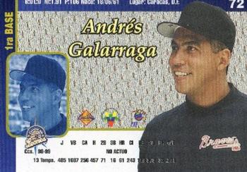 1999-00 Line Up Venezuelan Winter League #72 Andres Galarraga Back
