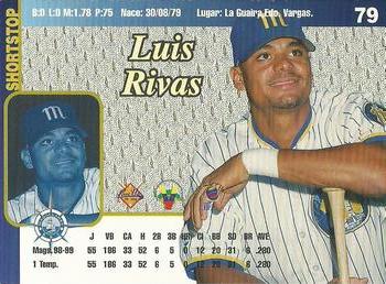 1999-00 Line Up Venezuelan Winter League #79 Luis Rivas Back