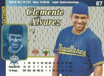 1999-00 Line Up Venezuelan Winter League #87 Clemente Alvarez Back