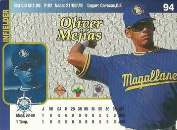 1999-00 Line Up Venezuelan Winter League #94 Oliver Mejias Back
